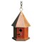 Brown Cypress Wood Songbird Birdhouse with Copper Roof, Perch and Hanging Loop